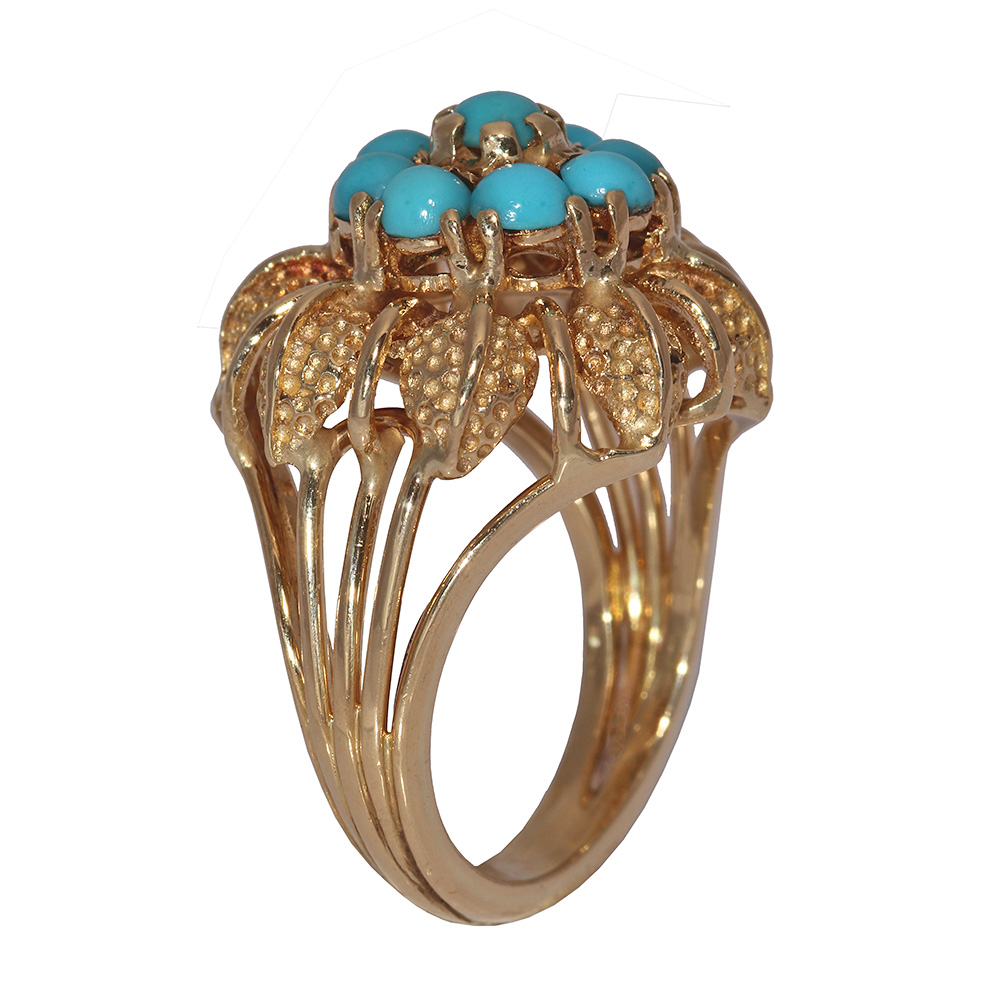 18k lady turquoise ring