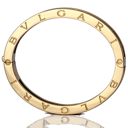 18k yellow gold Bvlgari designer bangle bracelet