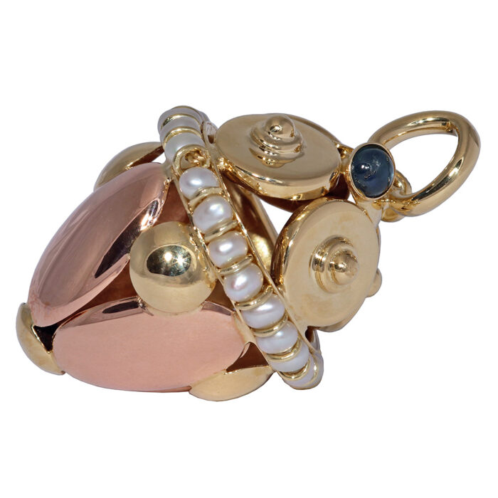 18k vintage pearl and sapphire charm