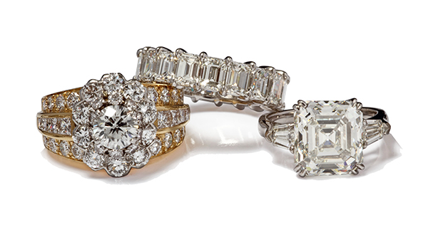 Diamond rings and fine jewelry available from National Pawn & Jewelry